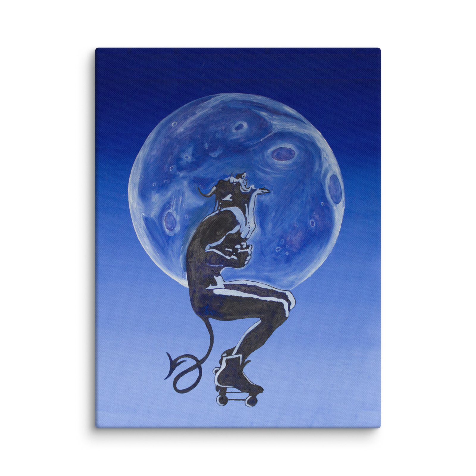 Demon on Wheels — Stretched Canvas Print
