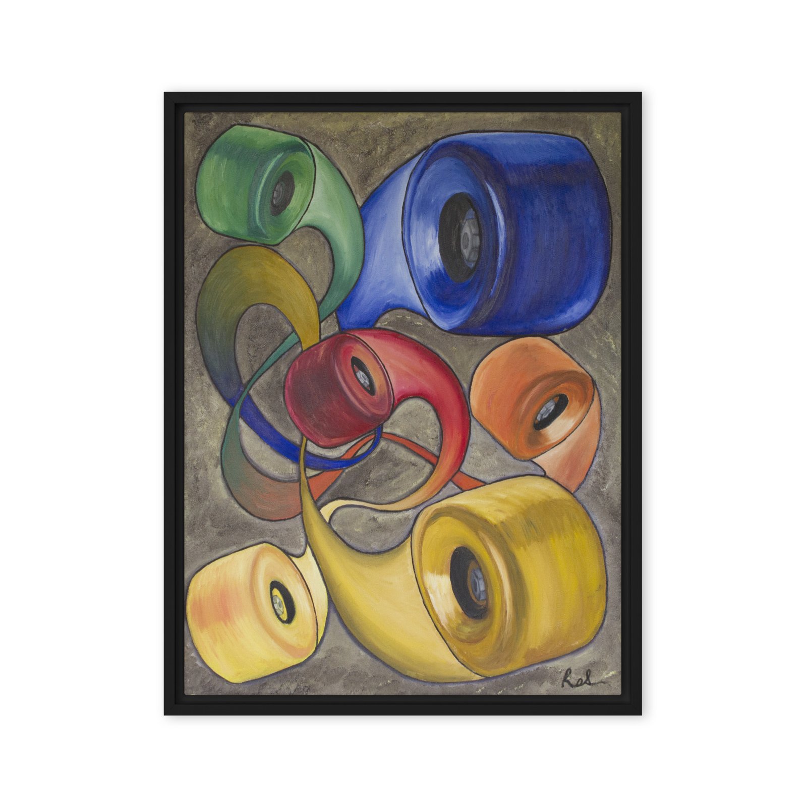 Wheels — Framed Canvas Print