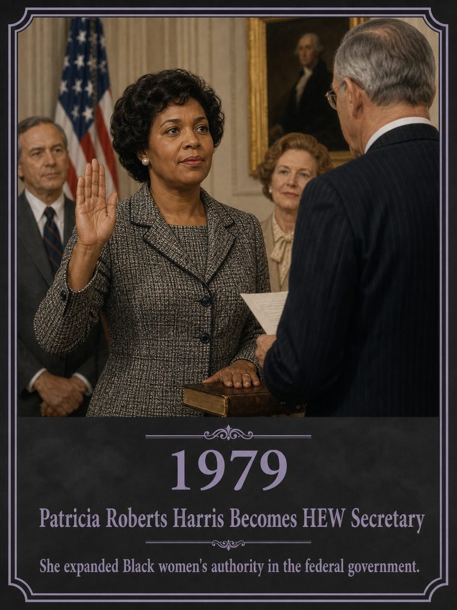 1979 — Patricia Roberts Harris becomes secretary of Health, Education and Welfare
