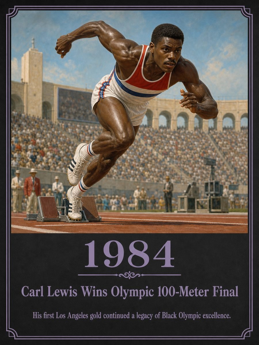 1984 — Carl Lewis wins his first Olympic gold medal