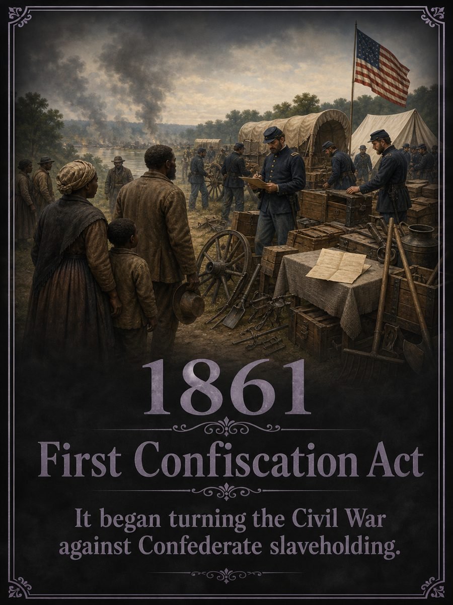 1861 — First Confiscation Act challenges Confederate slaveholding
