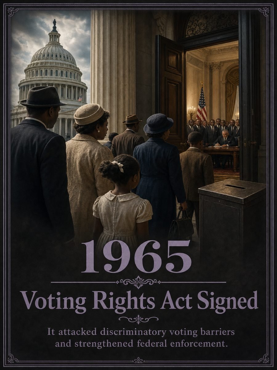 1965 — Voting Rights Act is signed into law