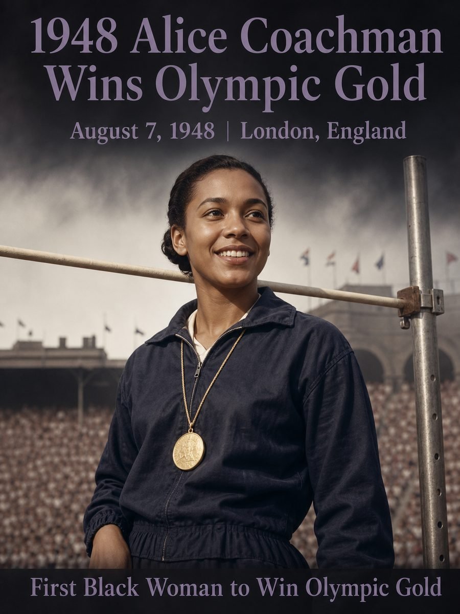 1948 — Alice Coachman becomes first Black woman to win Olympic gold