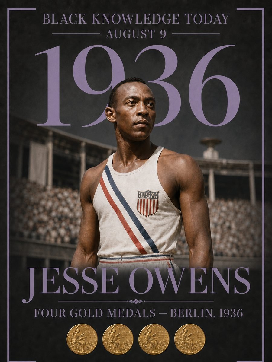 1936 — Jesse Owens wins his fourth Olympic gold medal