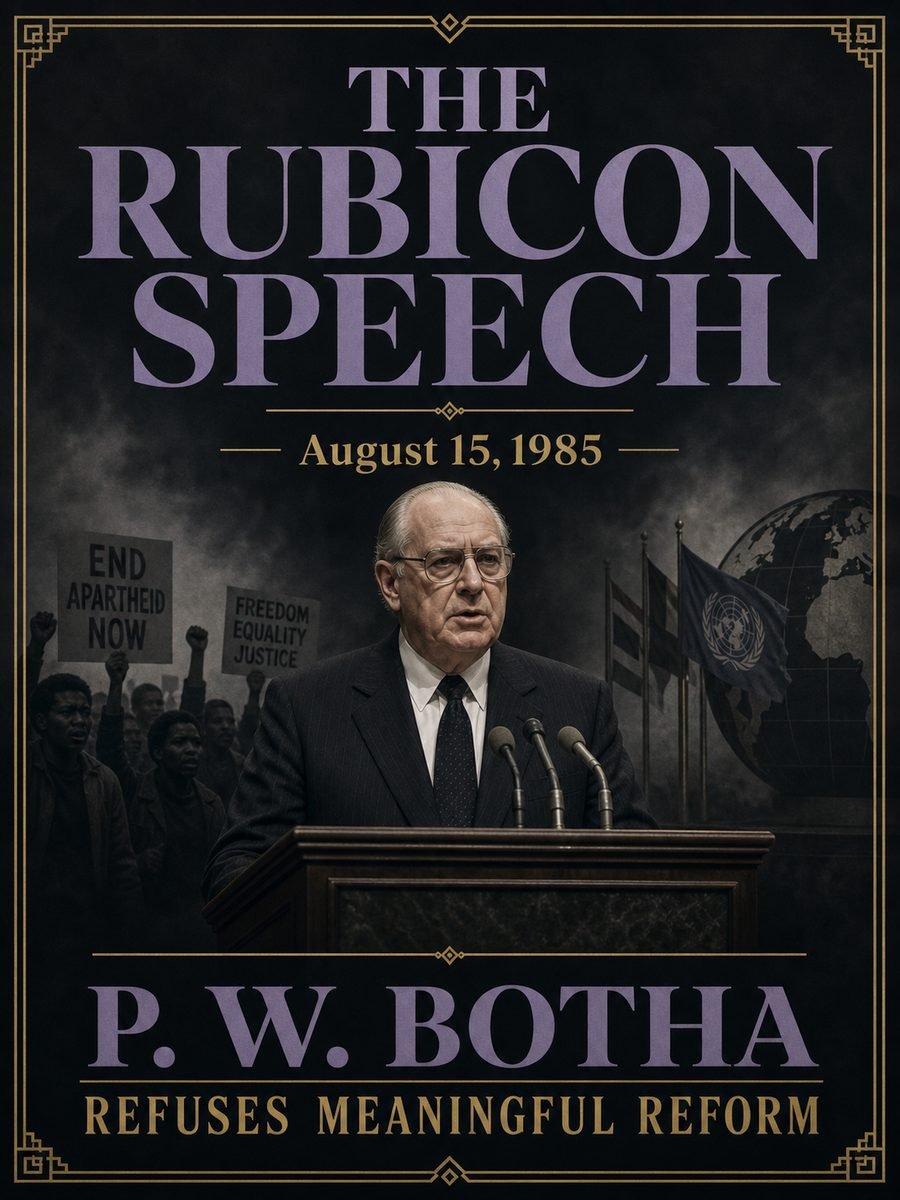 1985 — P. W. Botha delivers South Africa’s “Rubicon” speech