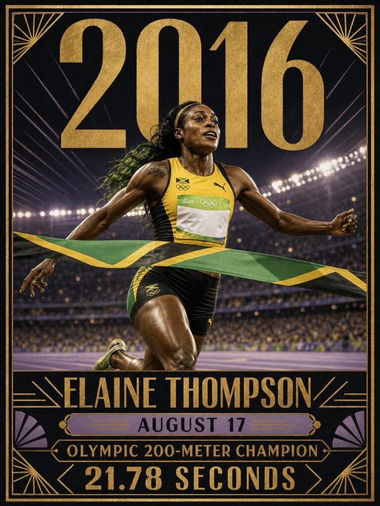 2016 — Elaine Thompson completes an Olympic sprint double