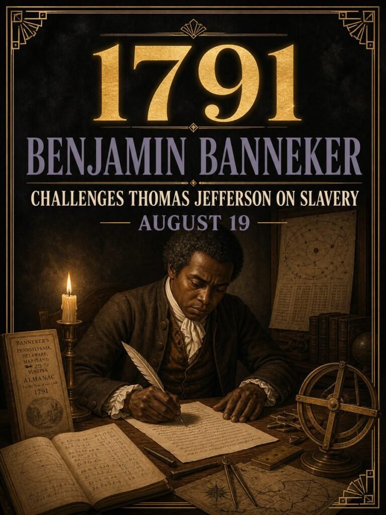 1791 — Benjamin Banneker challenges Thomas Jefferson on slavery