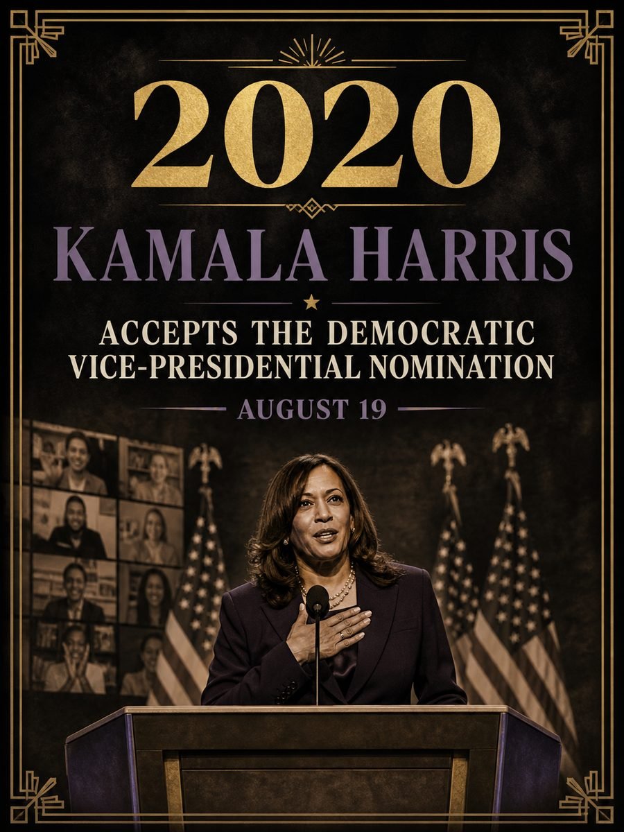 2020 — Kamala Harris accepts the Democratic vice-presidential nomination