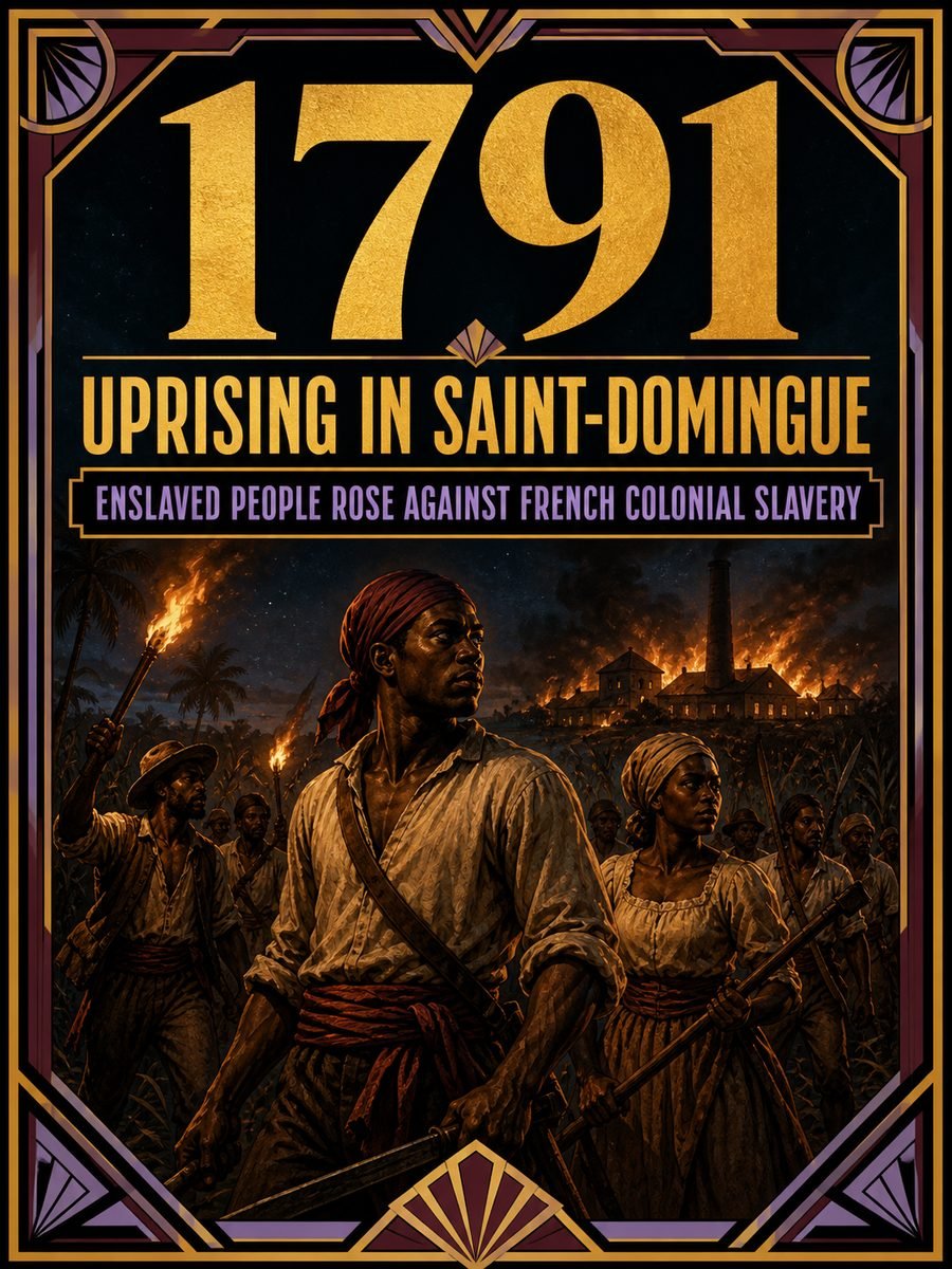 1791 — Haitian Revolution begins in Saint-Domingue