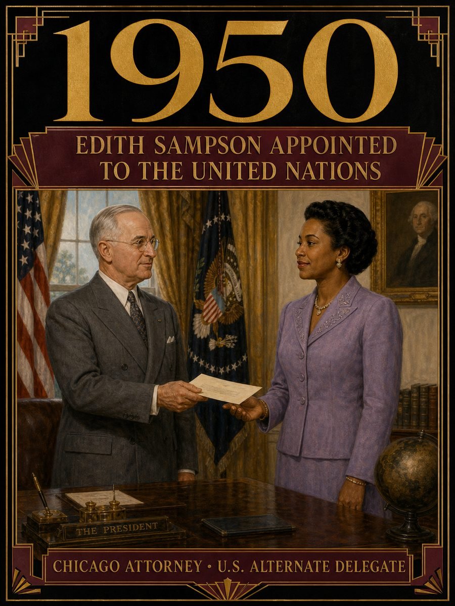 1950 — Edith Sampson is appointed to represent the United States at the United Nations