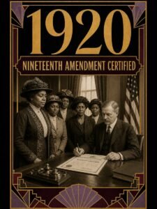 1920 — Nineteenth Amendment is formally certified