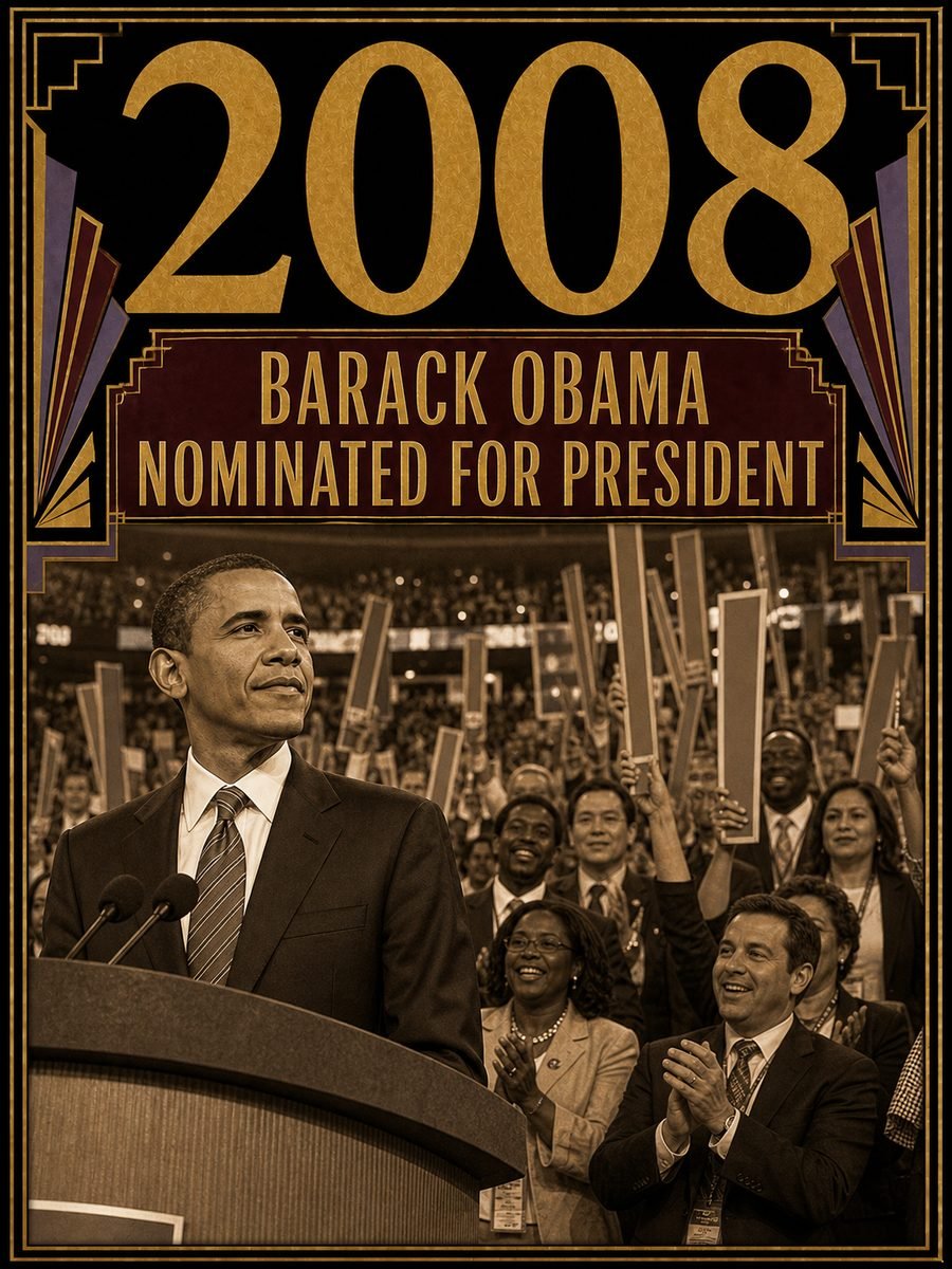 2008 — Barack Obama becomes the first Black major-party presidential nominee
