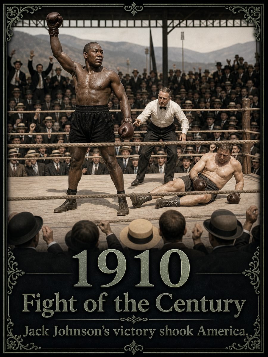 1910 — Jack Johnson defeats James J. Jeffries in the “Fight of the Century”