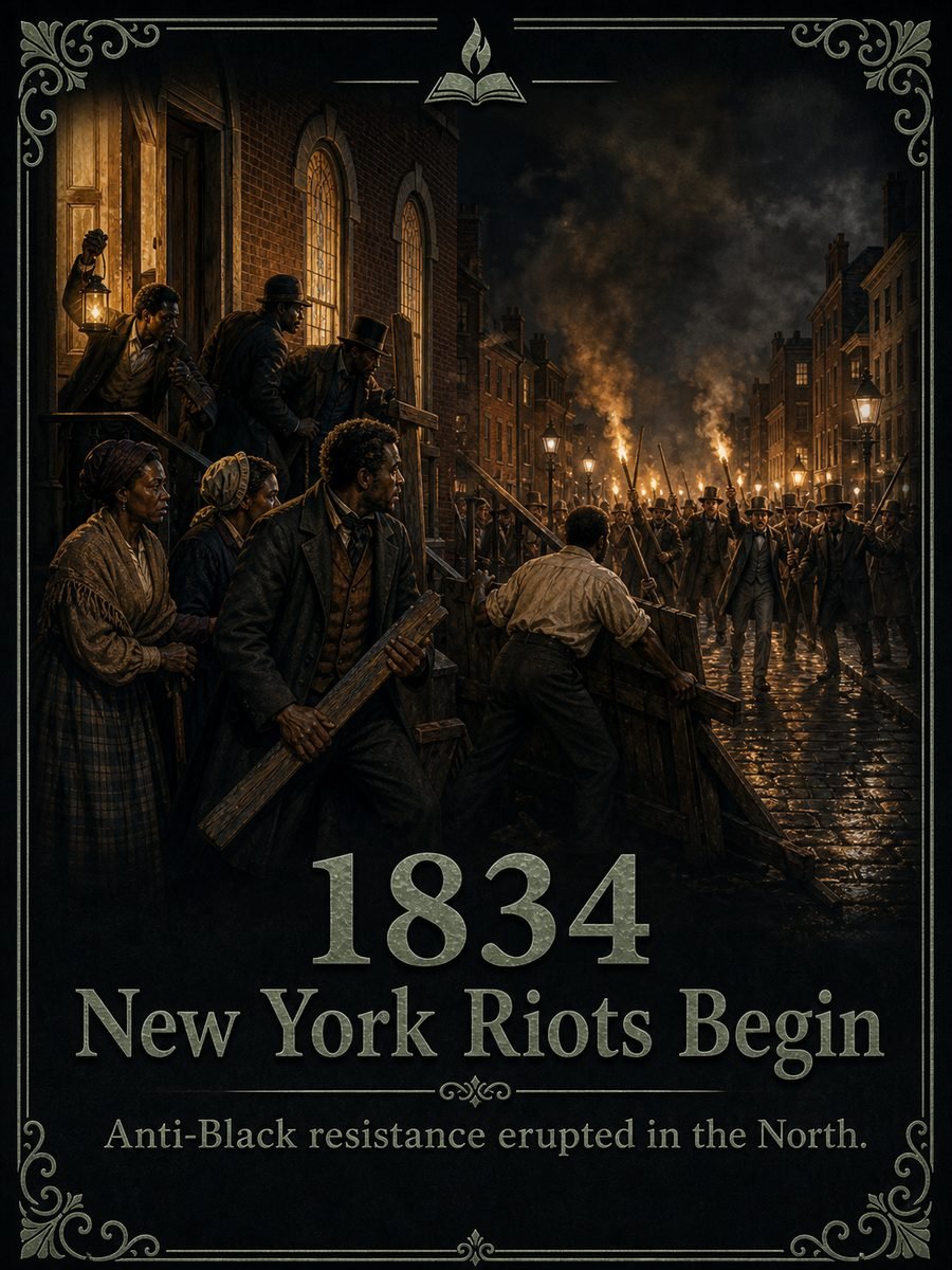 1834 — New York anti-abolitionist riots begin