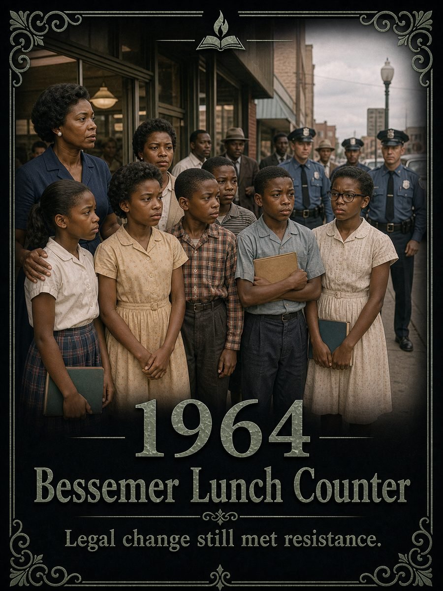 1964 — Black children beaten after ordering at a whites-only lunch counter