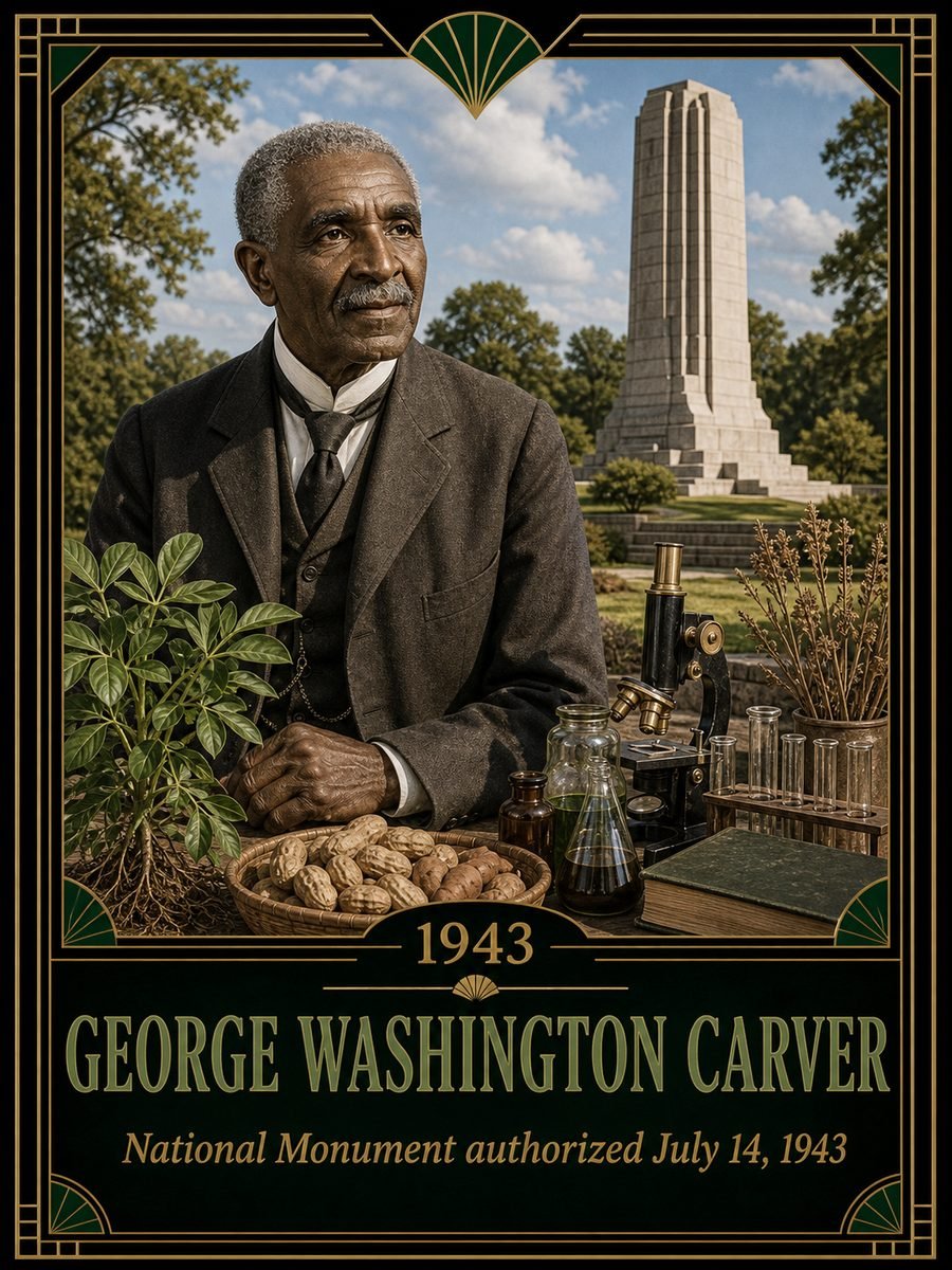 1943 — George Washington Carver National Monument authorized