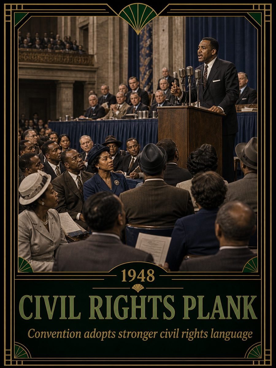 1948 — Democratic convention adopts stronger civil rights plank