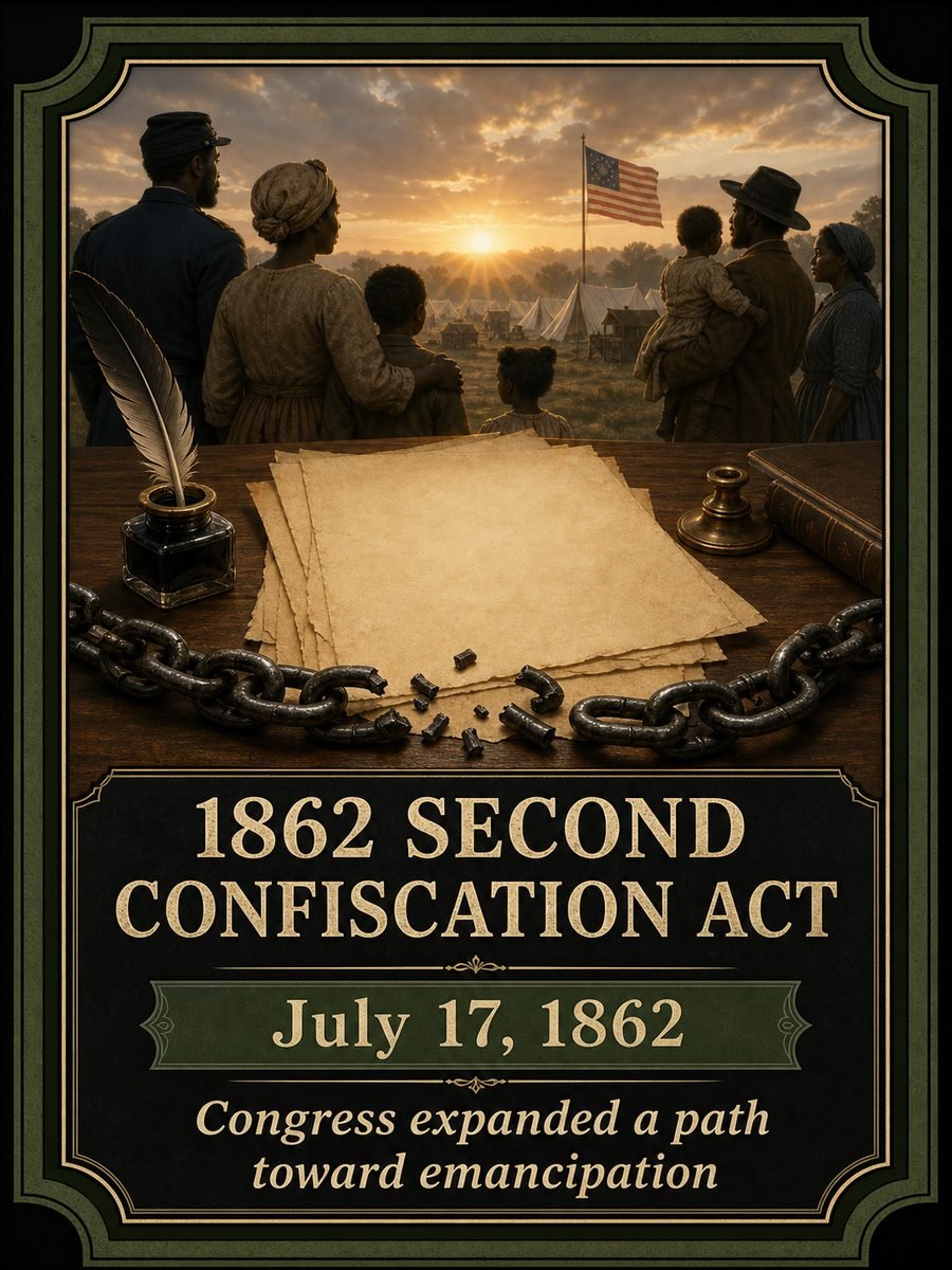 1862 — Second Confiscation Act expands the path toward emancipation