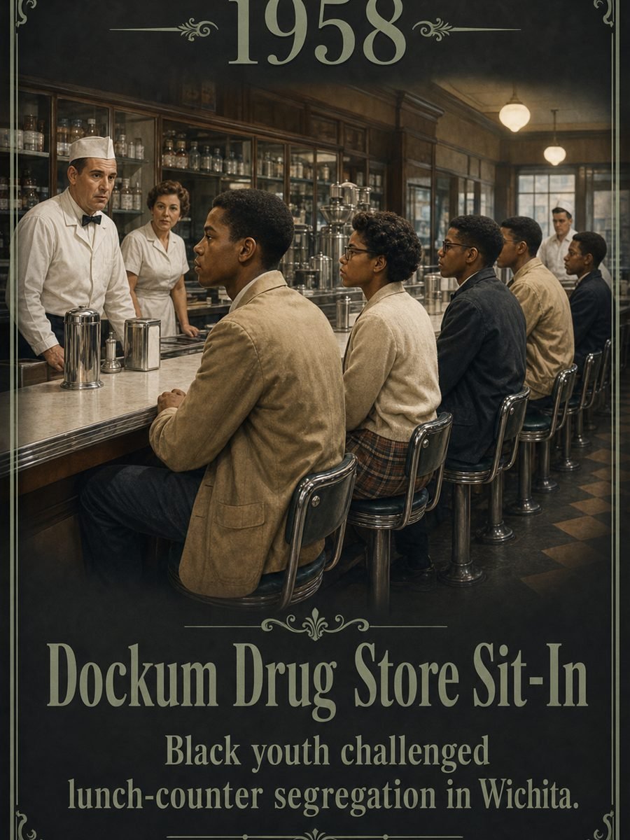 1958 — Dockum Drug Store sit-in begins in Wichita