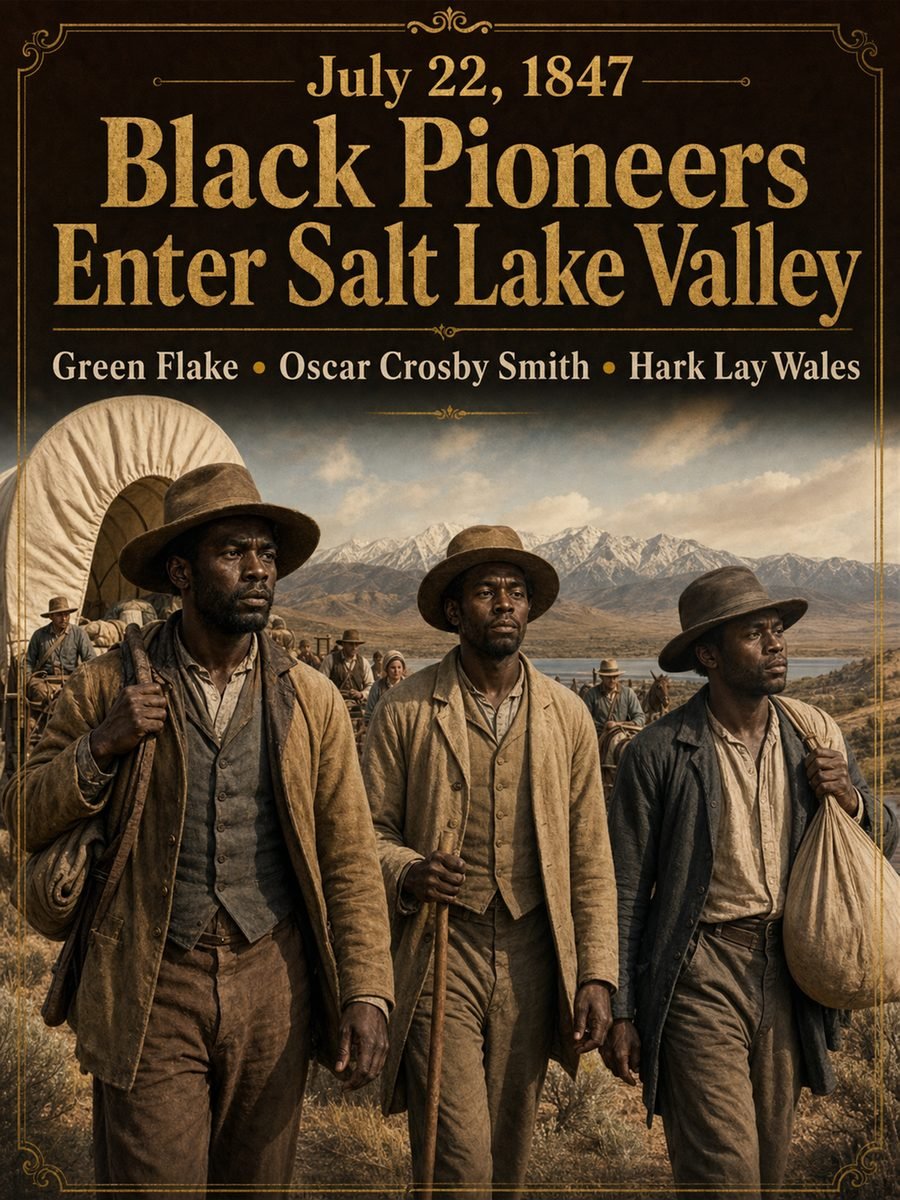 1847 — Green Flake and other enslaved Black pioneers enter Salt Lake Valley