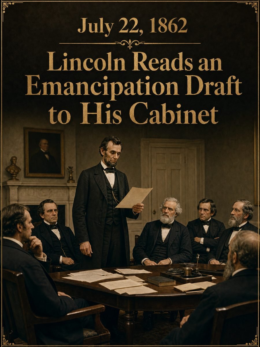 1862 — Lincoln reads preliminary Emancipation Proclamation to Cabinet