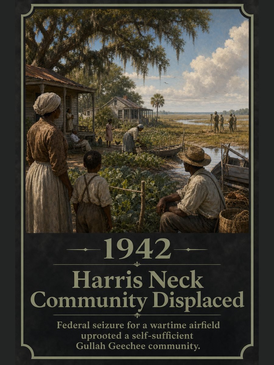 1942 — Harris Neck’s Black community is forced from its land