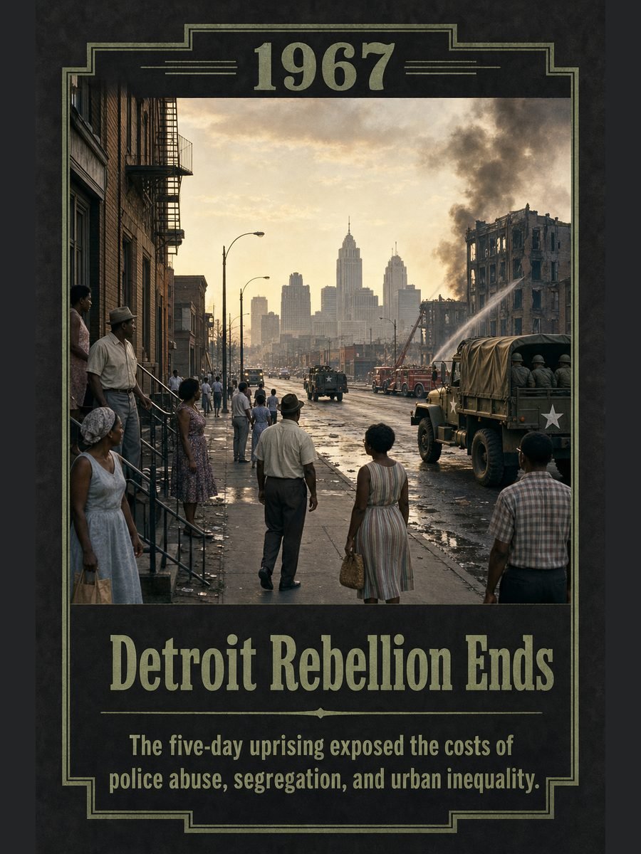 1967 — Detroit Rebellion ends with heavy loss of life