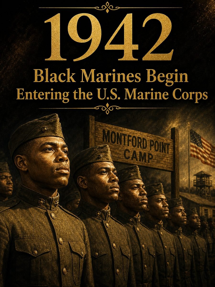 1942 — Black Marines begin entering the U.S. Marine Corps