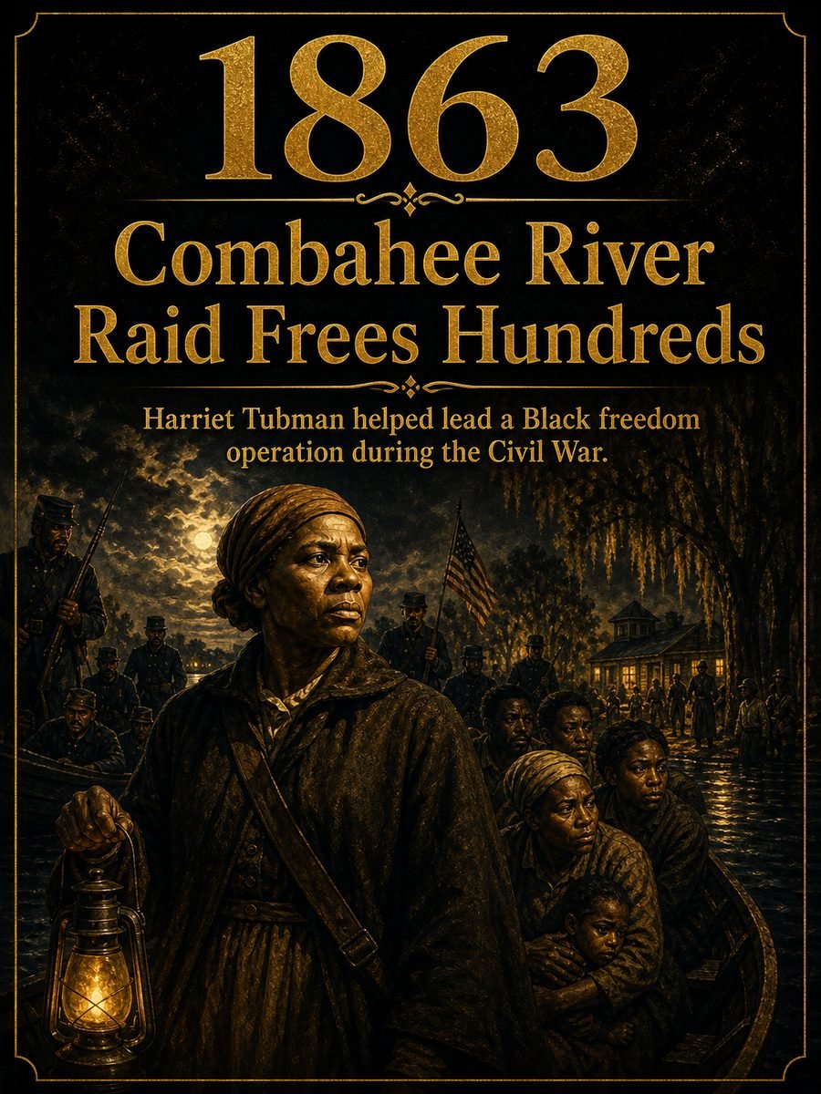 1863 — The Combahee River Raid frees hundreds of enslaved people