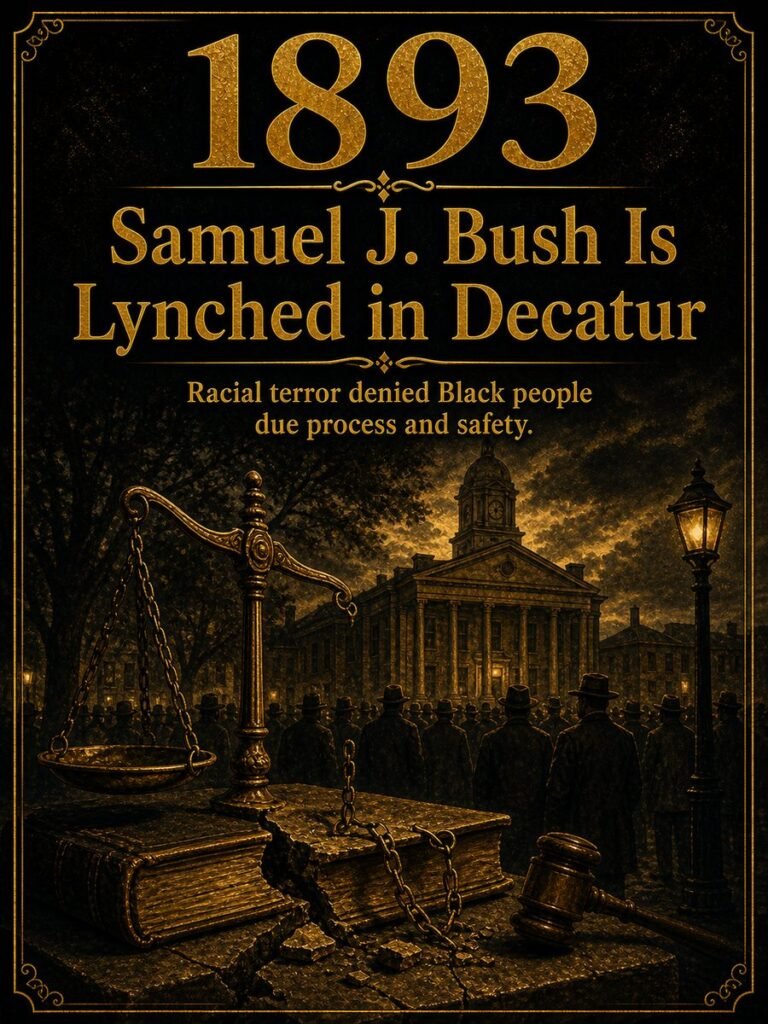 1893 — Samuel J. Bush is lynched in Decatur, Illinois