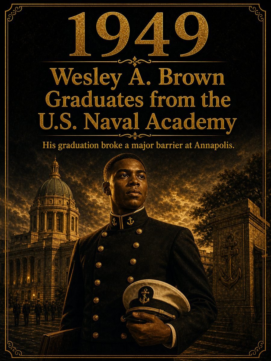 1949 — Wesley A. Brown graduates from the U.S. Naval Academy