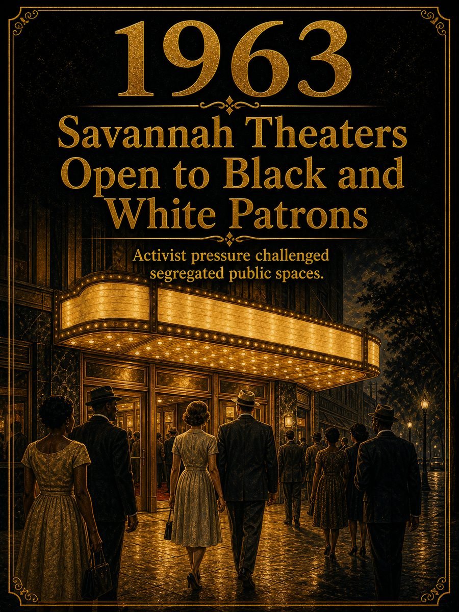 1963 — Savannah theaters briefly open to Black and white patrons