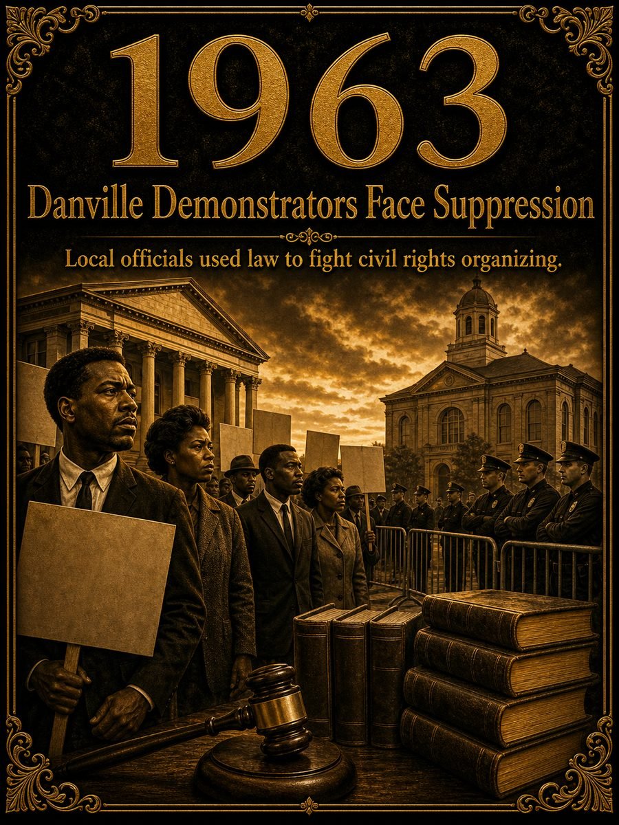 1963 — Danville civil rights demonstrators face legal suppression