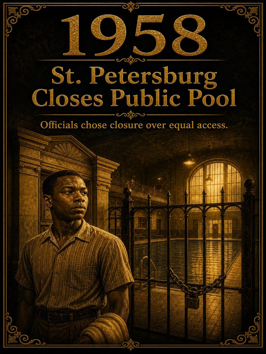 1958 — St. Petersburg closes a public pool after a Black man swims there