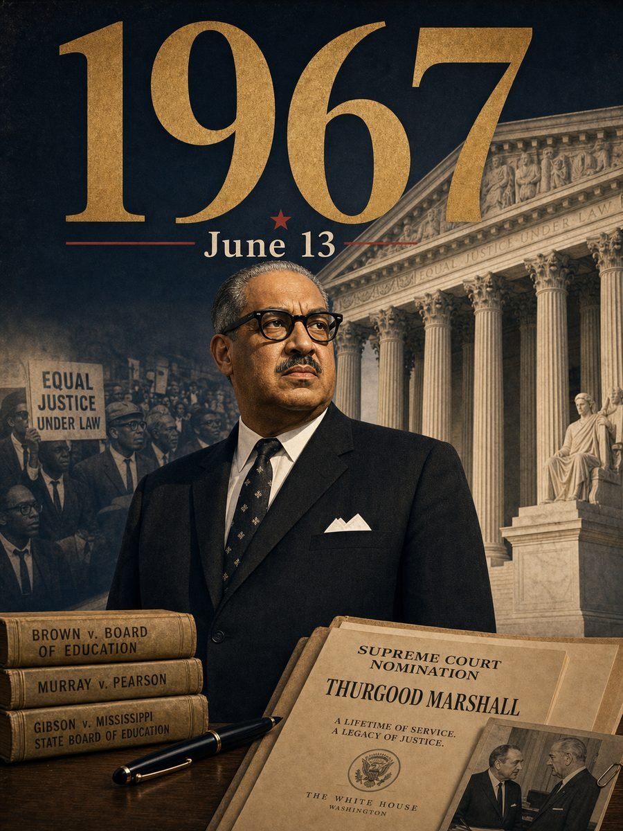 1967 — Thurgood Marshall is nominated to the Supreme Court