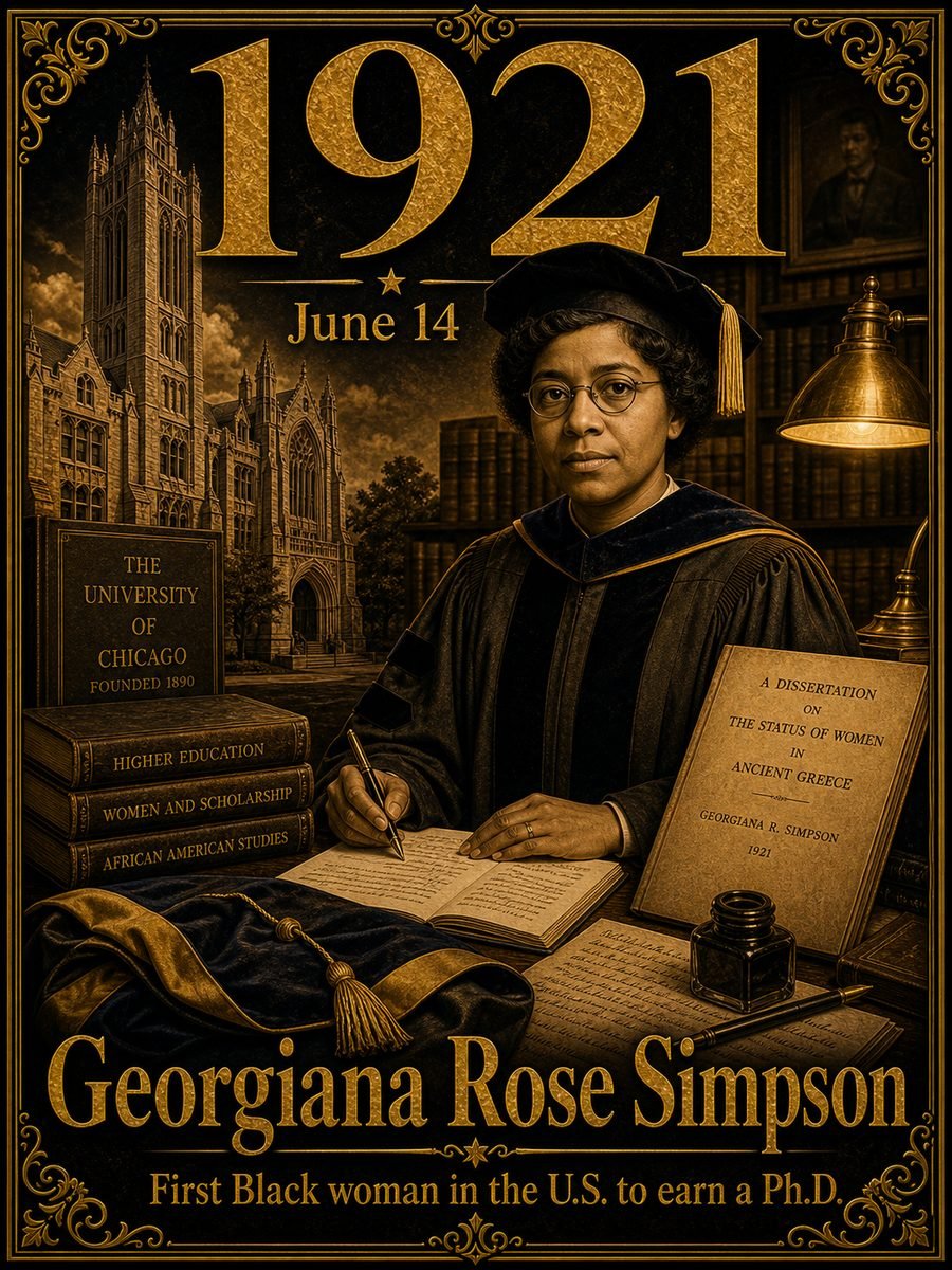 1921 — Georgiana Simpson becomes the first Black woman to receive a Ph.D. in the United States