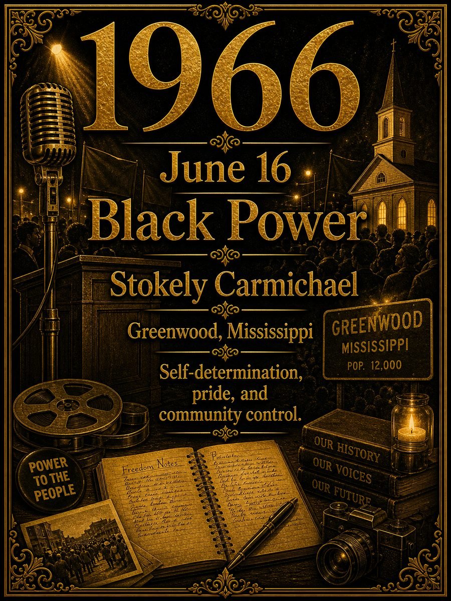 1966 — Stokely Carmichael calls for “Black Power” in Greenwood, Mississippi