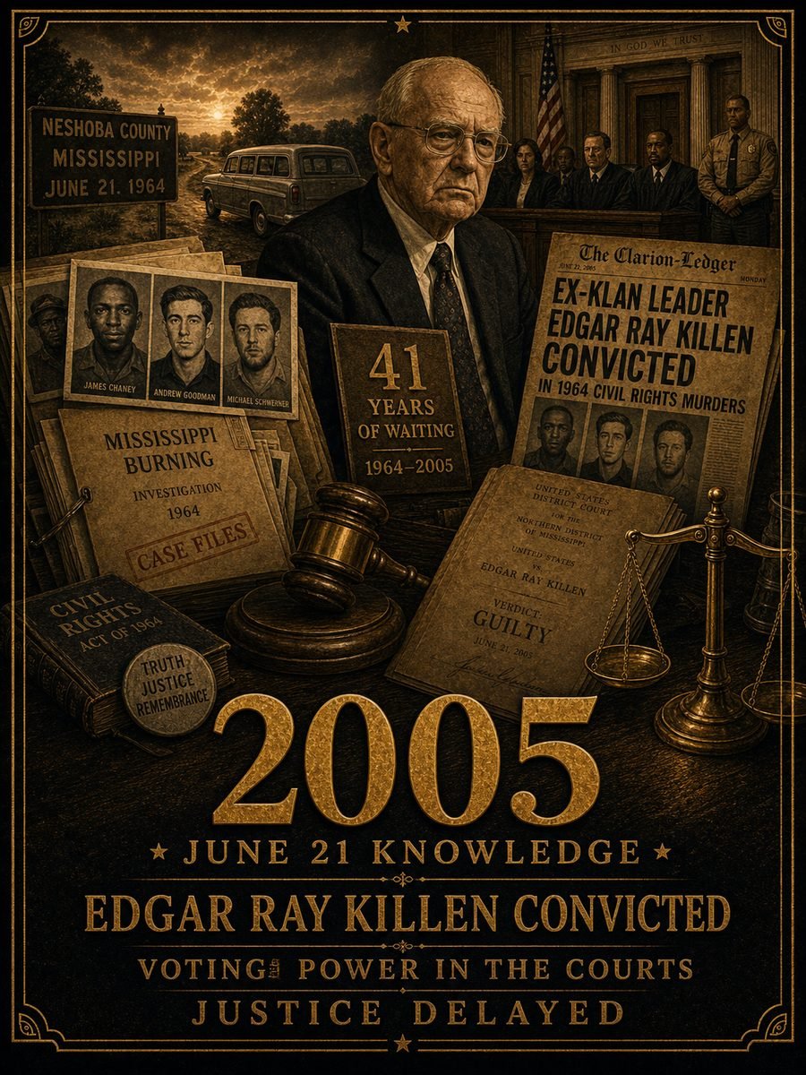 2005 — Edgar Ray Killen is convicted in the Mississippi Burning case