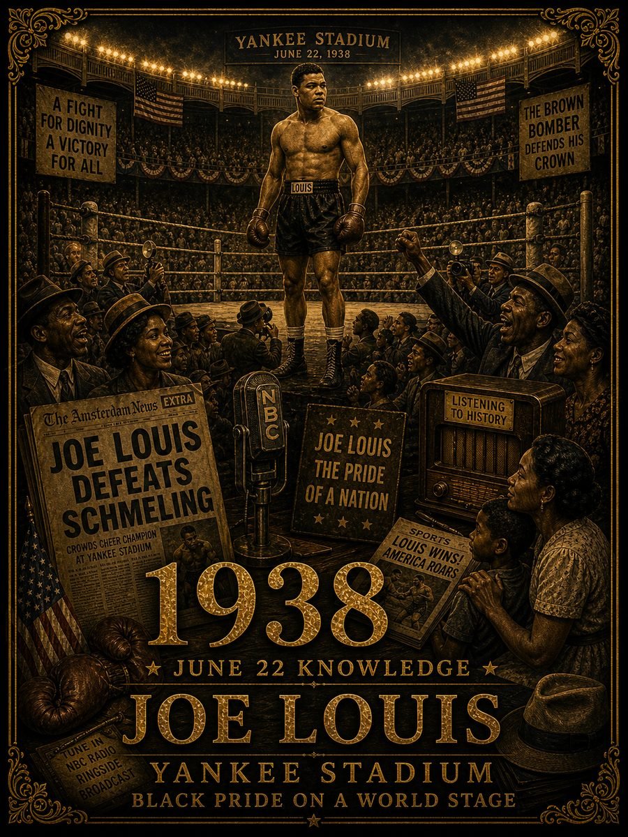 1938 — Joe Louis defeats Max Schmeling at Yankee Stadium