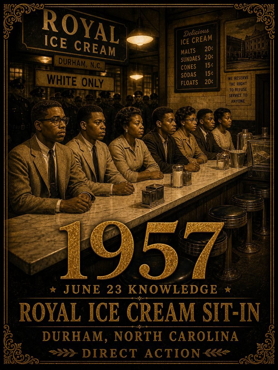 1957 — The Royal Ice Cream Sit-In challenges segregation in Durham