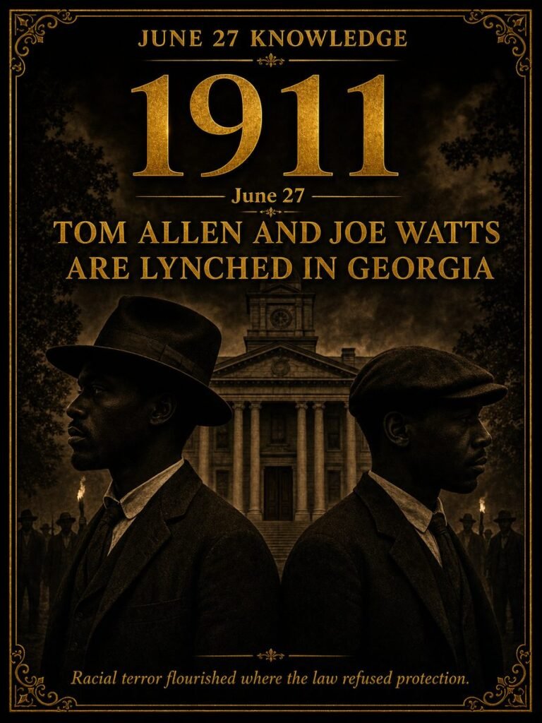 1911 — Tom Allen and Joe Watts are lynched in Georgia