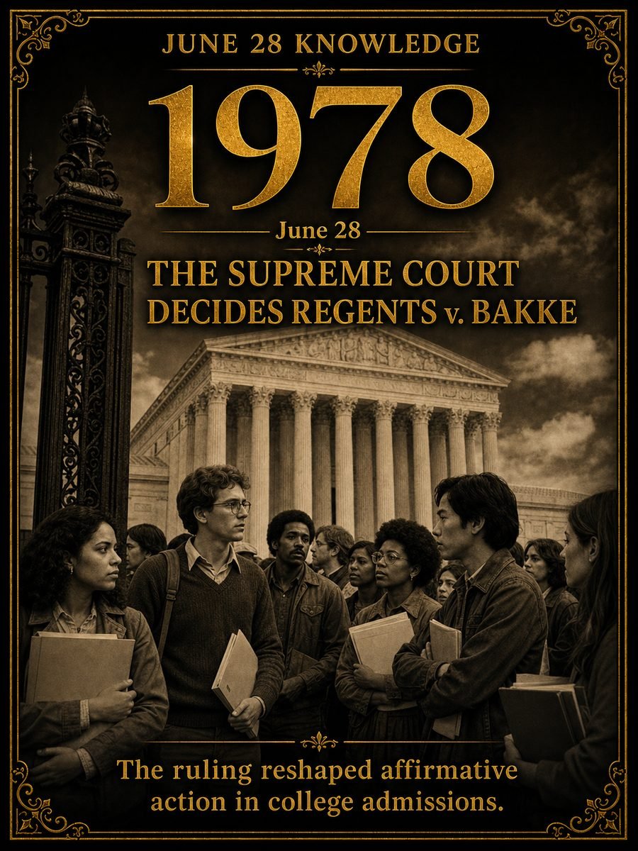 1978 — The Supreme Court decides Regents v. Bakke