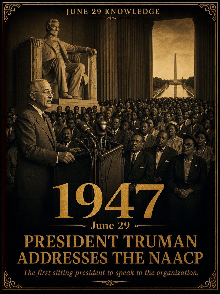 1947 — President Truman addresses the NAACP at the Lincoln Memorial