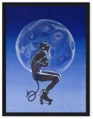 Demon on Wheels framed canvas print