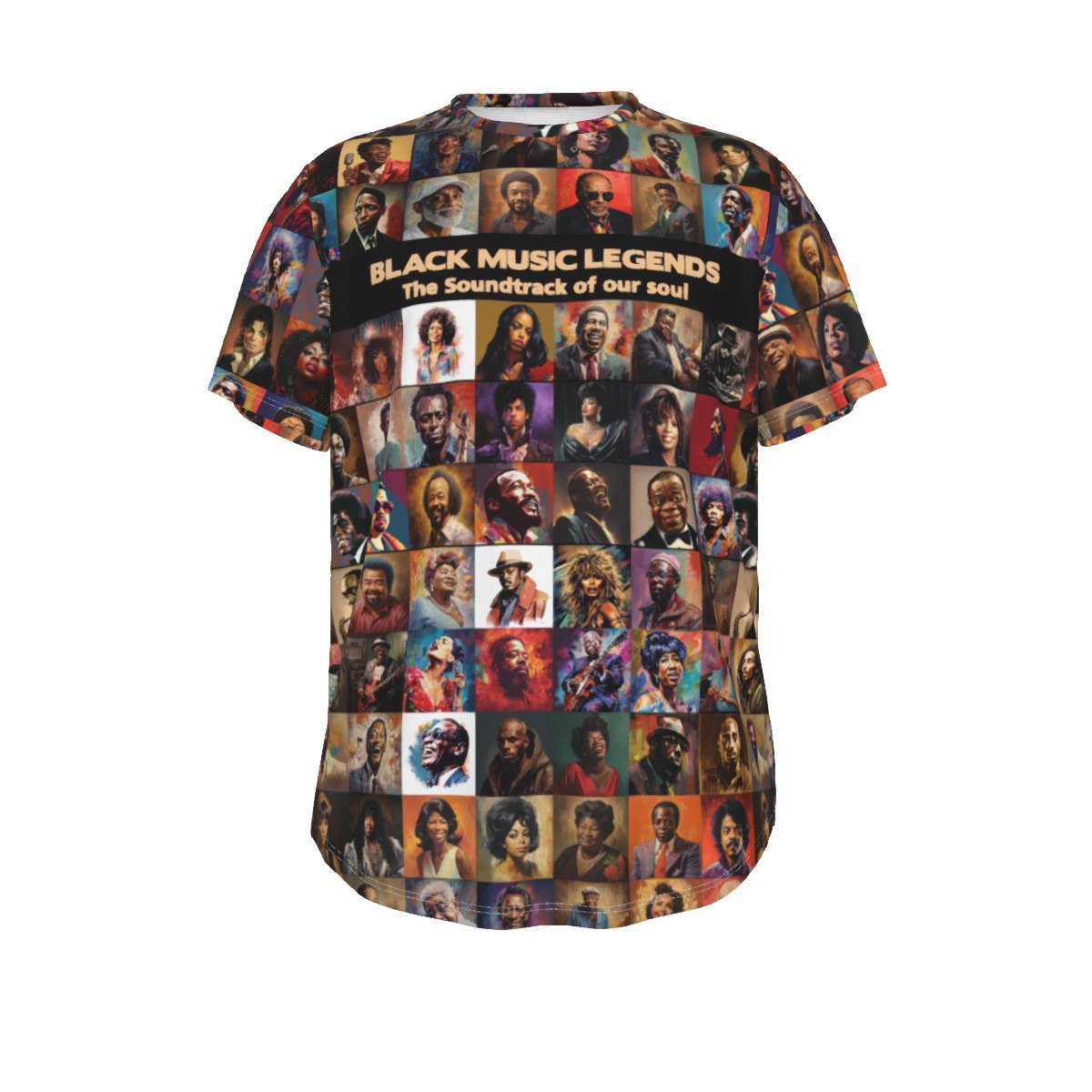 Black Music Legend Short Sleeve Rounded Hem T-shirt