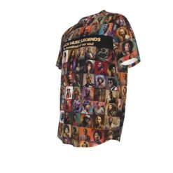 Black Music Legend Short Sleeve Rounded Hem T-shirt - Image 4