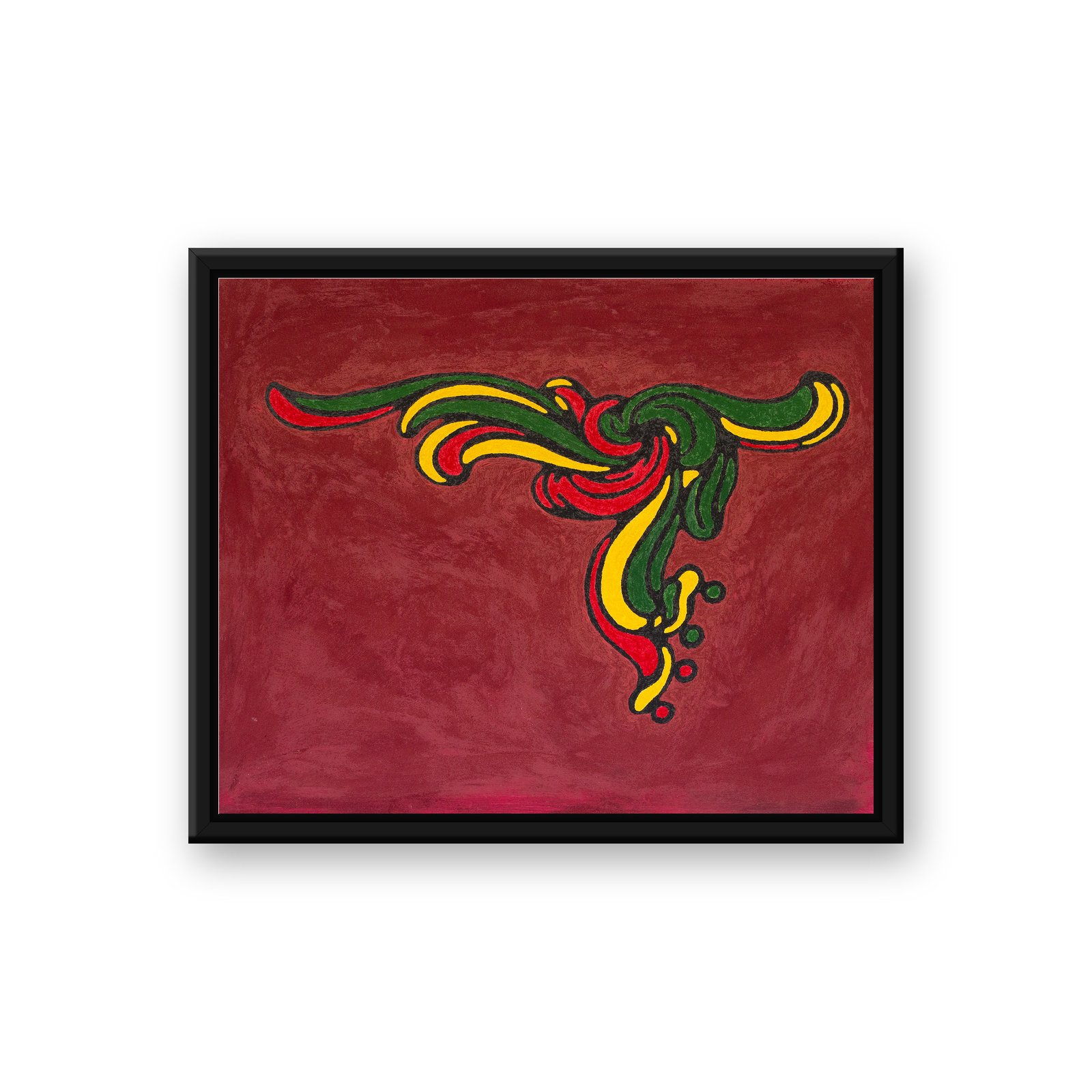 Abstract Skater — framed canvas print in a black float frame