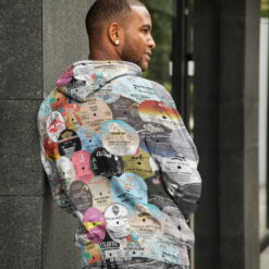 Alternative view of Throwback Collage  Heavy Fleece Raglan Zip Up Hoodie With Pocket