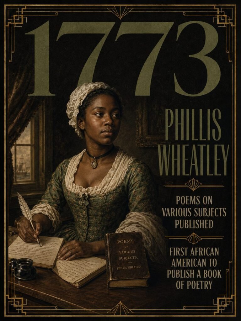 1773 — Phillis Wheatley publishes the first book of poetry by a Black American