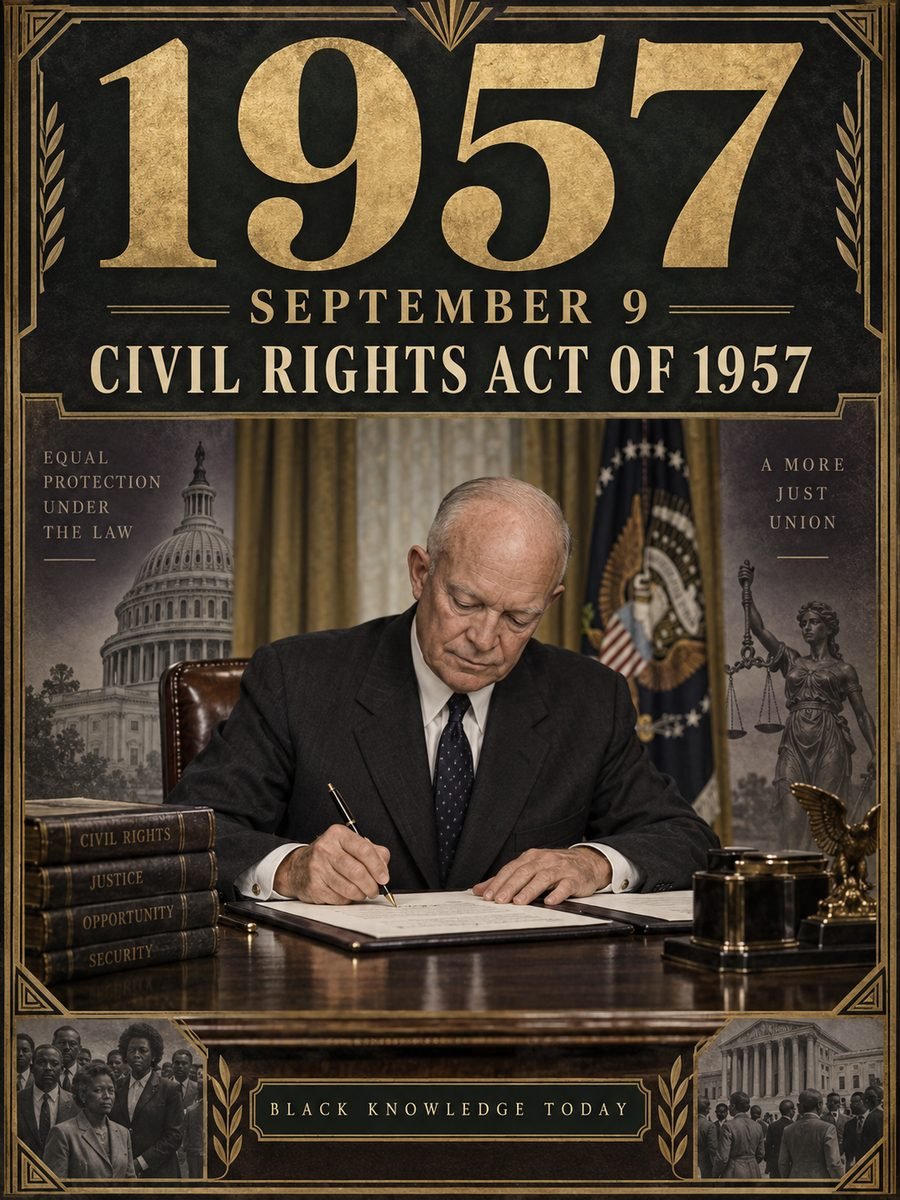 1957 — Eisenhower signs the first civil rights act since Reconstruction